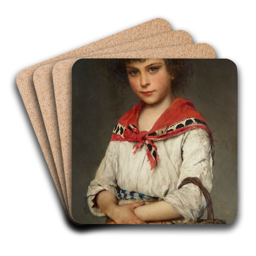 A Neapolitan Girl by Eugen von Blaas Art Drink Coaster set