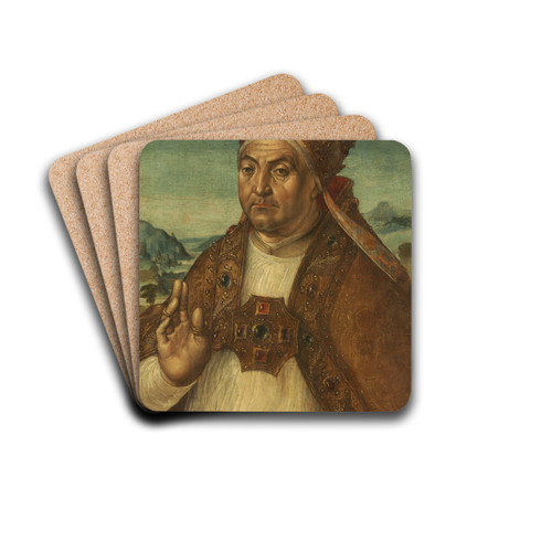 Portrait of Pope Sixtus IV della Rovere by Pedro Berruguete Drink Coasters - set of 4