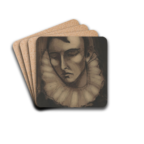 Pierrot by Lodewijk Schelfhout Drink Coasters - set of 4 Pierrot by Lodewijk Schelfhout Drink Coasters - set of 4