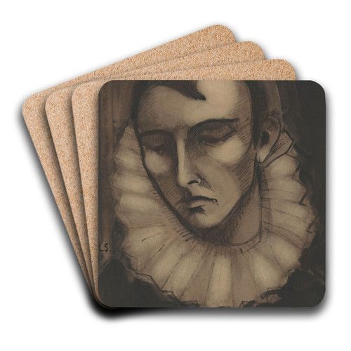 Pierrot by Lodewijk Schelfhout Art Drink Coaster set Pierrot by Lodewijk Schelfhout Art Drink Coaster set