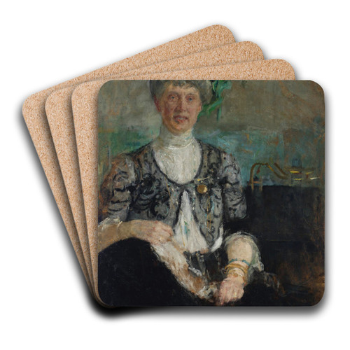 Portrait of Mrs. Buyko by Olga Boznanska Art Drink Coaster set