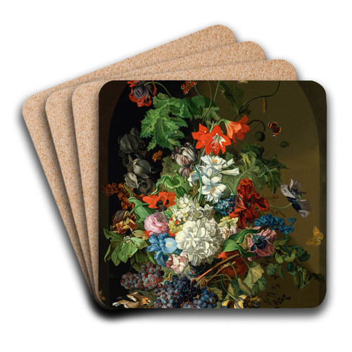 Blumenstillleben by Sebastian Wegmayr Art Drink Coaster set Blumenstillleben by Sebastian Wegmayr Art Drink Coaster set