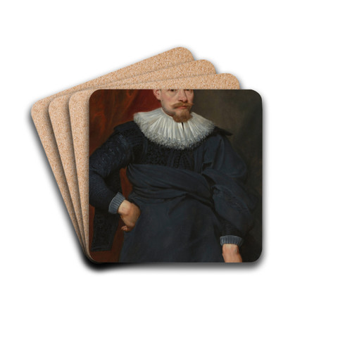 Portrait of a Man by Anthony van Dyck Drink Coasters - set of 4