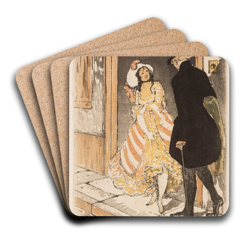 La Vengeance d'une Femme by Armand Rassenfosse Art Drink Coaster set