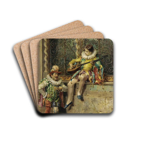 The Musicians by Cesare Auguste Detti Drink Coasters - set of 4 The Musicians by Cesare Auguste Detti Drink Coasters - set of 4