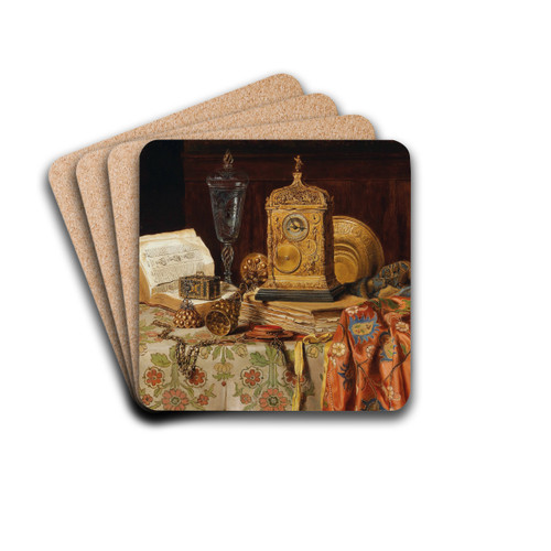 Stillleben Mit Antiquitten by Max Schdl Drink Coasters - set of 4 Stillleben Mit Antiquitten by Max Schdl Drink Coasters - set of 4