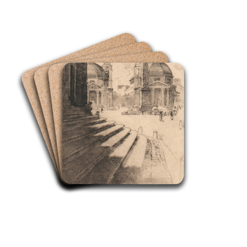 Piazza del Popolo, Rome by Edward Millington Synge Drink Coasters - set of 4