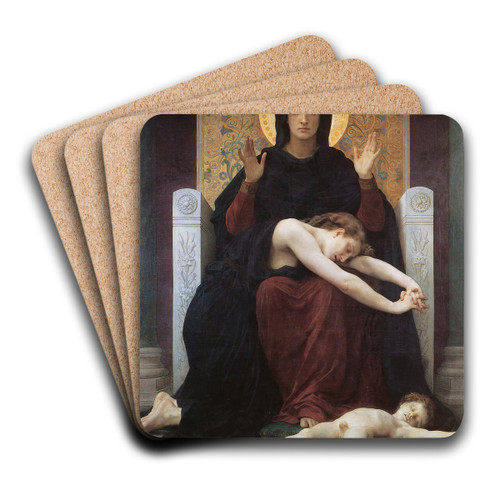 Virgin Comforter by William Bouguereau Art Drink Coaster set
