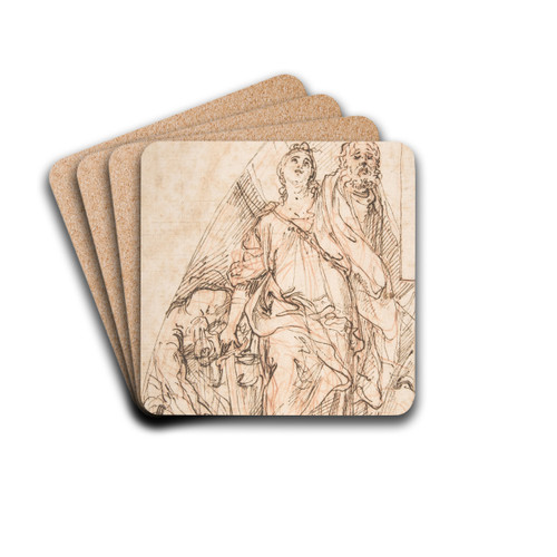 Judith Holding up the Head of Holofernes by Carlo Maratti Drink Coasters - set of 4 Judith Holding up the Head of Holofernes by Carlo Maratti Drink Coasters - set of 4