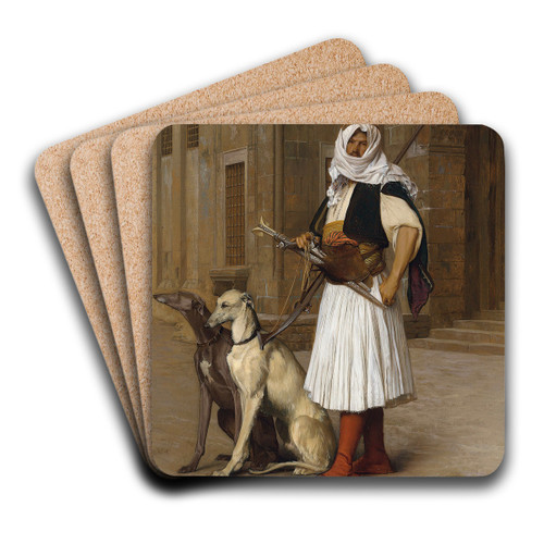 Arnaut and two Whippets by Jean-Lon Grme Art Drink Coaster set