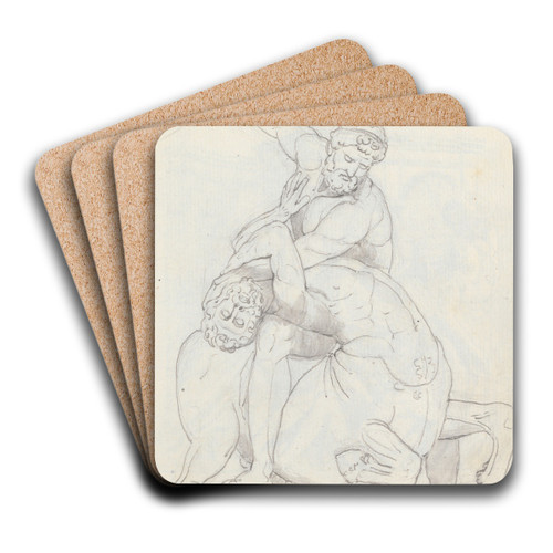 Hercules and the Centaur, Via de' Rondinelli, Florence by John Flaxman Art Drink Coaster set Hercules and the Centaur, Via de' Rondinelli, Florence by John Flaxman Art Drink Coaster set