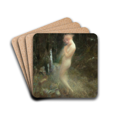 A nymph and forest fairies by Georges Picard Drink Coasters - set of 4
