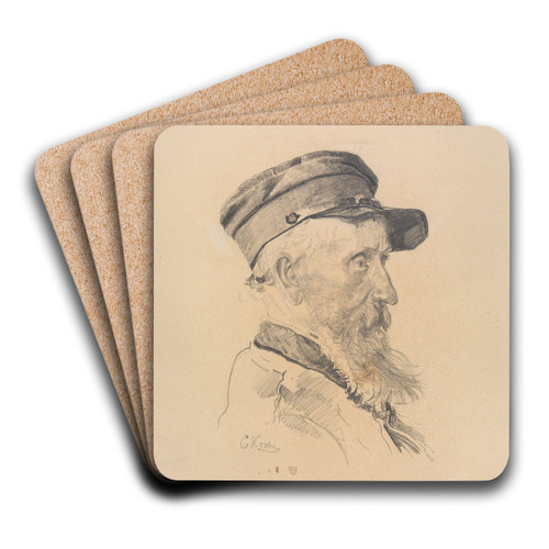 The Pilot Peter Jrgensen Garibaldi by Christian Krohg Art Drink Coaster set