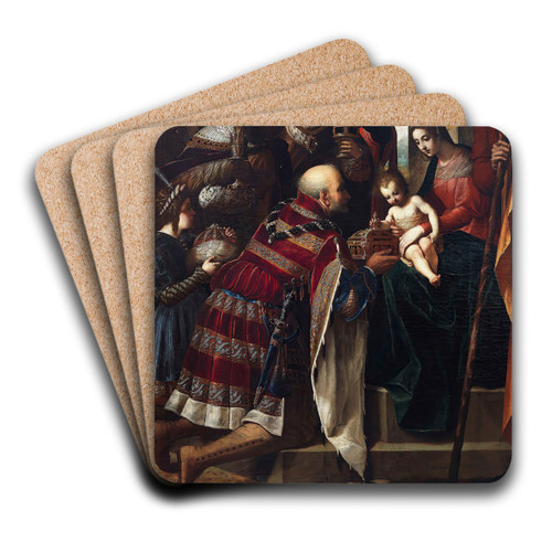 Adoration of the Magi by Jacopo Ligozzi Art Drink Coaster set Adoration of the Magi by Jacopo Ligozzi Art Drink Coaster set