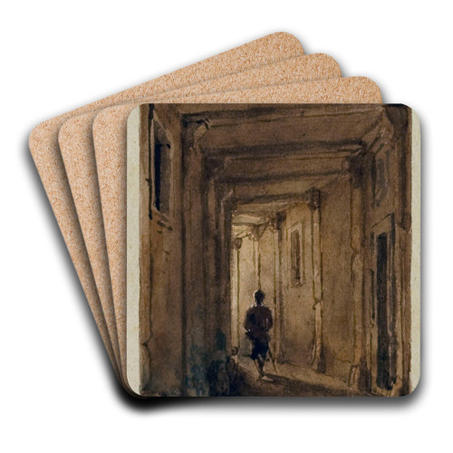 Passage des Jacobins, rue Saint Jacques. by Auguste-Sbastien Bnard Art Drink Coaster set