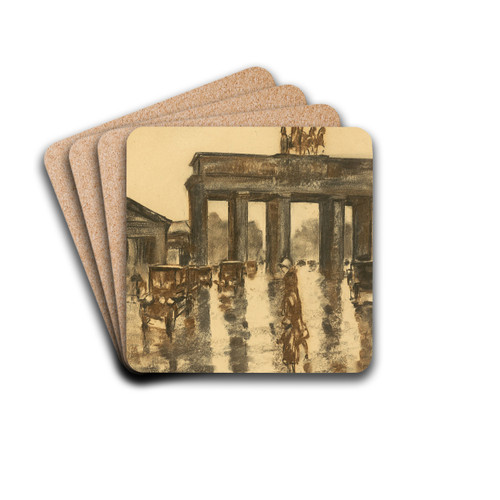 Blick auf das Brandenburger Tor by Lesser Ury Drink Coasters - set of 4