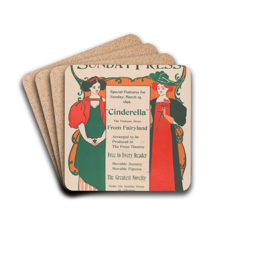 Special features for Sunday, March 15th, 1896. by George Reiter Brill Drink Coasters - set of 4