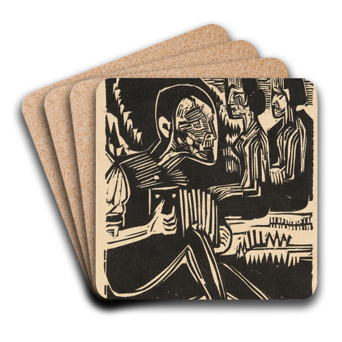 Mondnacht by Ernst Ludwig Kirchner Art Drink Coaster set