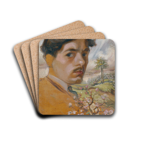 Selbstbildnis by Josef Wawra Drink Coasters - set of 4