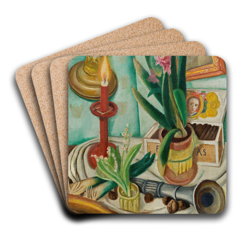 Stilleben mit brennender Kerze by Max Beckmann Art Drink Coaster set