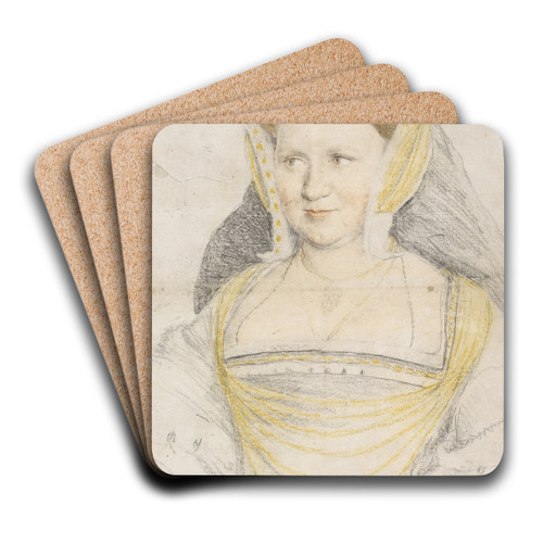Portait of Lady Mary Guildford by Hans Holbein The Younger Art Drink Coaster set