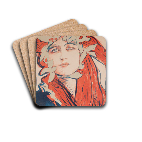 II Wystawa Towarzystwa Artystw Polskich 'Sztuka' by Teodor Axentowicz Drink Coasters - set of 4