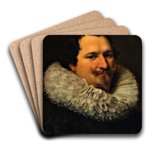 Portrait of a man by Paulus Moreelse Art Drink Coaster set
