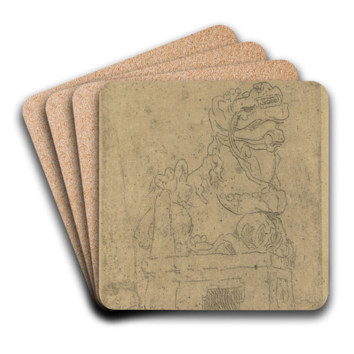 Chimaera by James Ensor Art Drink Coaster set Chimaera by James Ensor Art Drink Coaster set