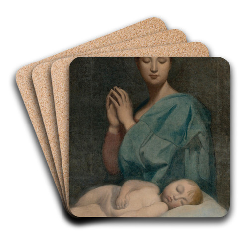 The Virgin With The Sleeping Infant Jesus by Jean Auguste Dominique Ingres Art Drink Coaster set