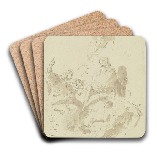 Der Tod des Heiligen Joseph by Giovanni Battista Tiepolo Art Drink Coaster set