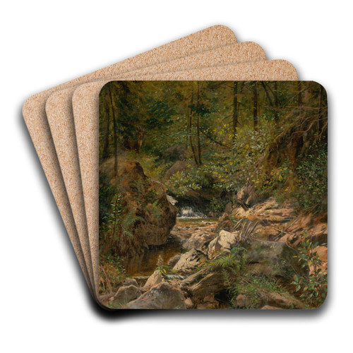Forest Stream by Eduard Majsch Art Drink Coaster set