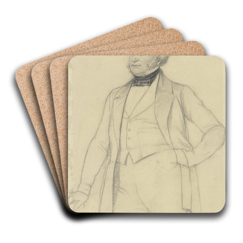 Bildnis Heinrich Carl Alexander Pagenstecher by Johann Heinrich Hasselhorst Art Drink Coaster set