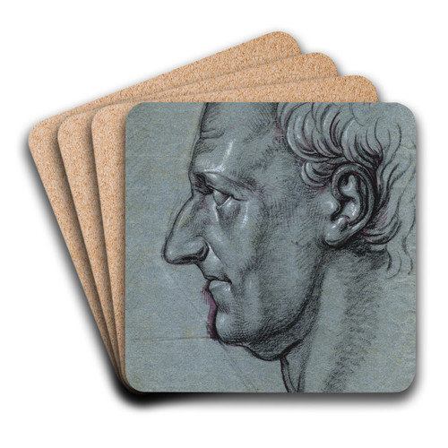 F. Hemsterhuys: hoofd en profil nr. links by David Humbert de Superville Art Drink Coaster set