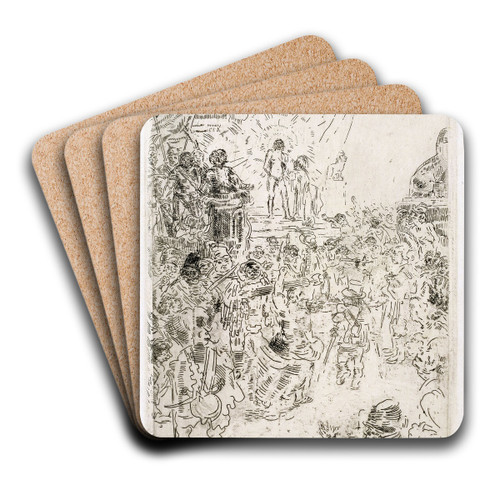 Christ Mocked by James Ensor Art Drink Coaster set