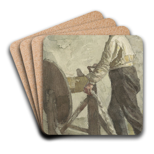 Touwslager by Jan Veth Art Drink Coaster set