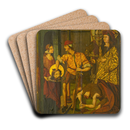 The Beheading of Saint John the Baptist by Master of Palanquinos Art Drink Coaster set