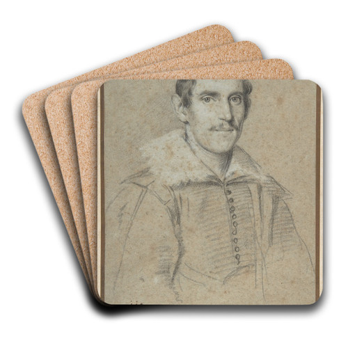 Portrait of Piermarino Bernab by Ottavio Leoni Art Drink Coaster set