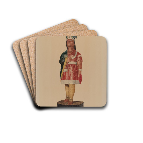 Cigar Store Indian by Georgine E. Mason Drink Coasters - set of 4 Cigar Store Indian by Georgine E. Mason Drink Coasters - set of 4