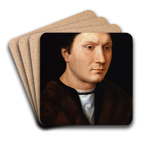 Portrait of an unknown Man by Hans Memling Art Drink Coaster set