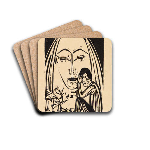 Erinnerung by Ernst Ludwig Kirchner Drink Coasters - set of 4