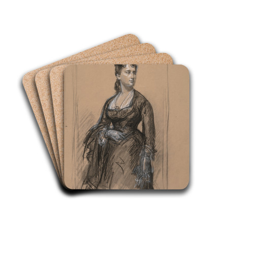 Portrait of a Woman by Isidore Pils Drink Coasters - set of 4 Portrait of a Woman by Isidore Pils Drink Coasters - set of 4