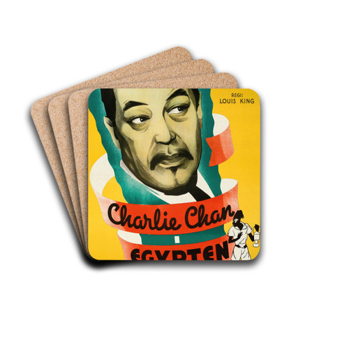 Charlie Chan in Egypt by Eric Rohman Drink Coasters - set of 4 Charlie Chan in Egypt by Eric Rohman Drink Coasters - set of 4