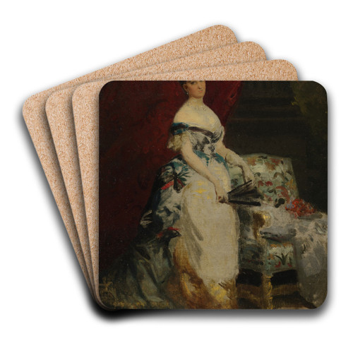Portrait of Princess Brancaccio-Massimo, ne Mary Elizabeth Hickson-Field by douard-Louis Dubufe Art Drink Coaster set