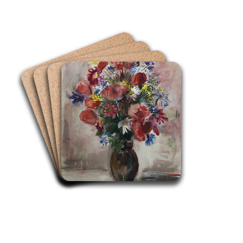 Rosa Strau by Otto Geigenberger Drink Coasters - set of 4