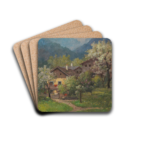 Blossoming Trees, Blossoming Lilac by Konstantin Stoitzner Drink Coasters - set of 4