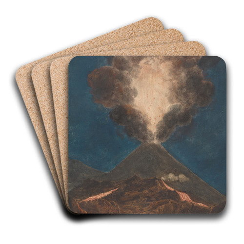Vesuvius in Eruption by Isaac Weld Art Drink Coaster set Vesuvius in Eruption by Isaac Weld Art Drink Coaster set