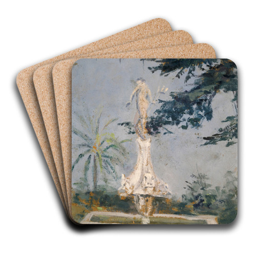 The Fountain of Neptune in Sevilla by Ernst Schiess Art Drink Coaster set The Fountain of Neptune in Sevilla by Ernst Schiess Art Drink Coaster set