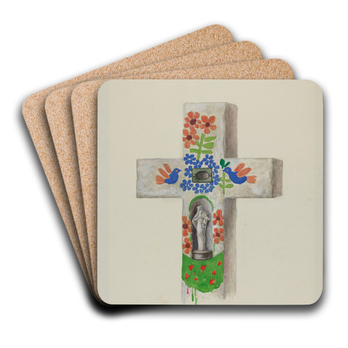 Cement Head Stone by Majel G. Claflin Art Drink Coaster set