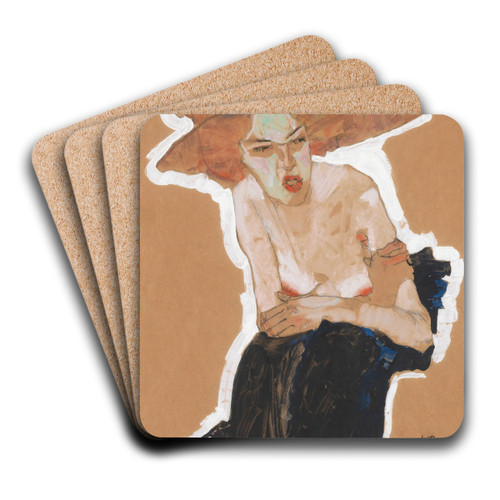 Die Hmische by Egon Schiele Art Drink Coaster set