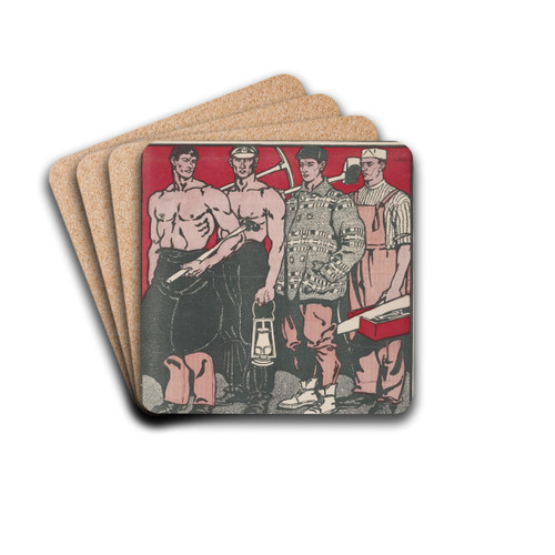 Collier's August by Edward Penfield Drink Coasters - set of 4 Collier's August by Edward Penfield Drink Coasters - set of 4